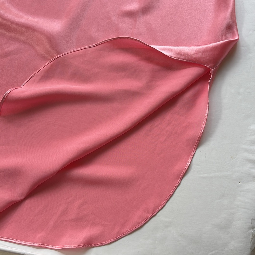 Vintage 90s Slip Dress Barbie Pink Girly Coquette Midi Lace Floral Medium 80’s M - Picture 6 of 17